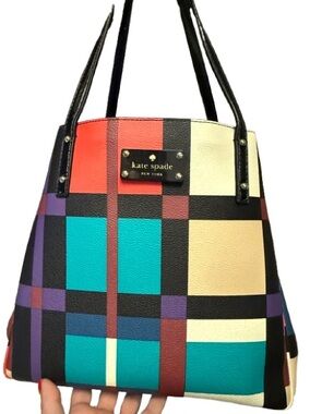 Kate Spade Colorful Checkered Tote